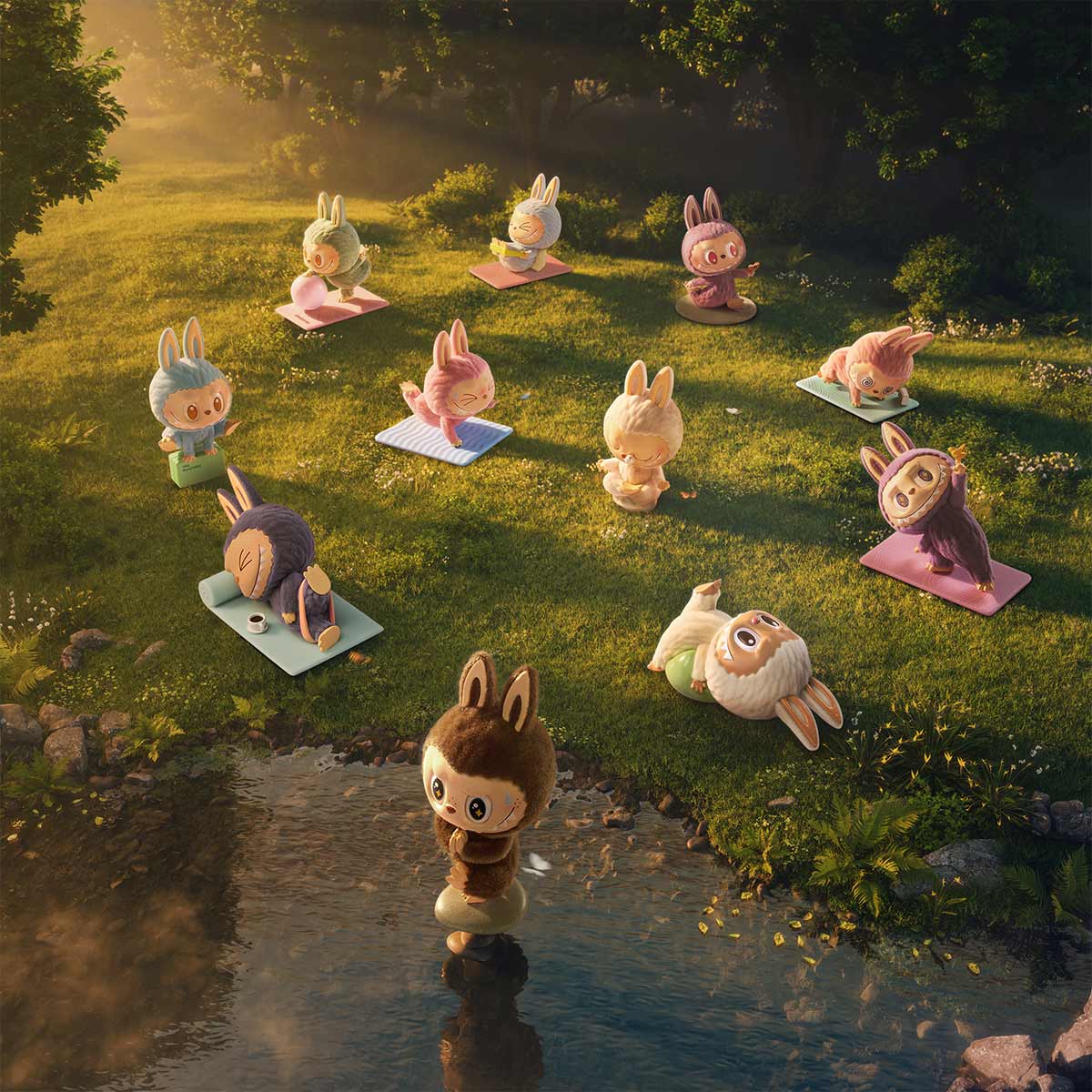 LABUBU  THE MONSTERS Lazy Yoga Series Figures